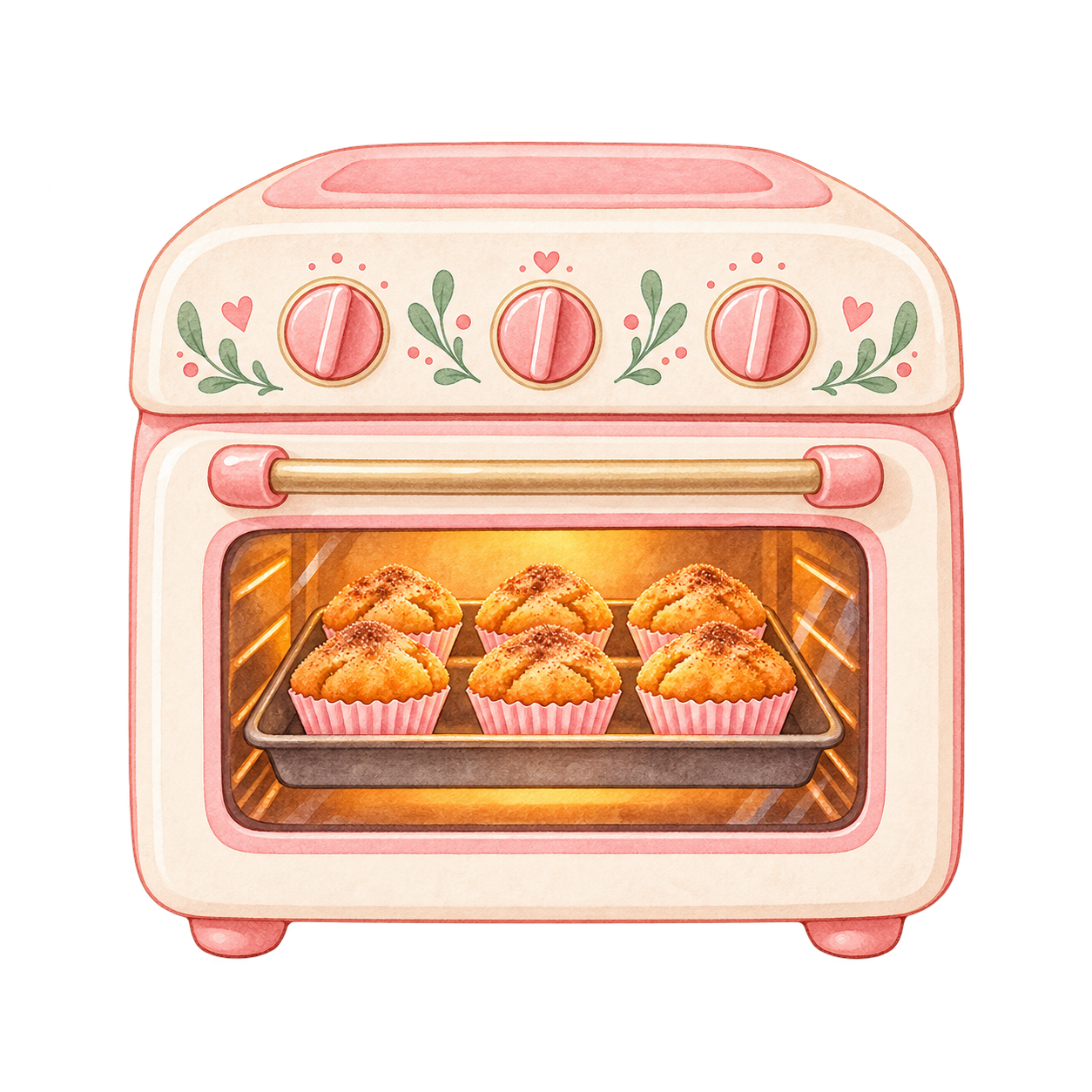Kleiner Backofen mit Muffins